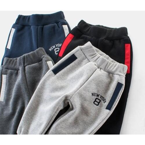 2020 winter Kid thick Sports pants cotton Plus velvet Keep warm boy girl baby Leisure trousers children clothing 2-10Y wholesale