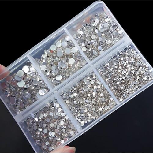 1 Box Crystal Nail Art Rhinestone Box Packing Flat Bottom Mixed Shape DIY Nail Art 3D Decoration Shiny Gems Manicure Accessories