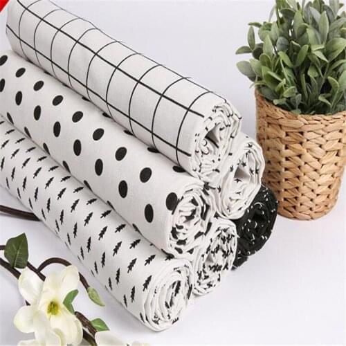 150cm width cotton linen flower printed Fabric Cloth curtain sofa bed sheet table cloth Garments Crafts Accessories AH78