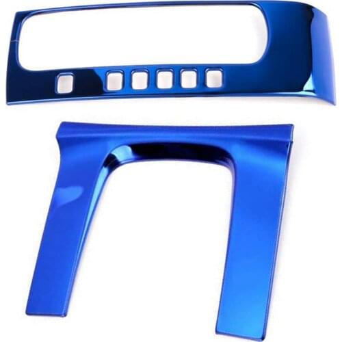 2X Shift Gear Panel Trim Automatic Transmission Shift Box Cover For 10Th Gen Honda Civic 2020 2019 2018 2017 2016, Blue