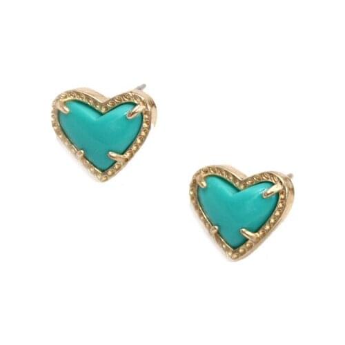 2020 Bright Leopard 3D Love Heart Stone Inlay Mini Heart Pendant Necklace Lovely Resin Leopard Heart Pendant Necklace Wholesale