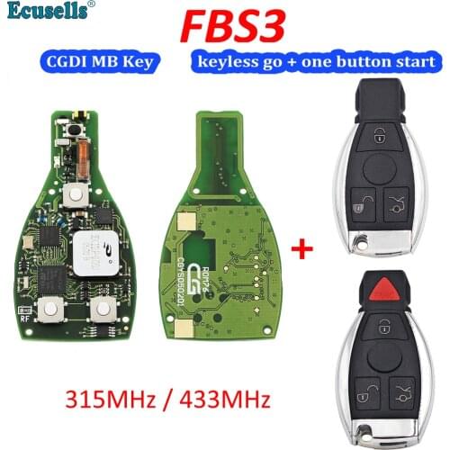 3/4 buttons CGDI Keyless Go FBS3 smart Be Key for Benz W204 W207 W212 W164 W166 W221 3/4 Button pcb Works with CGDI MB Prog