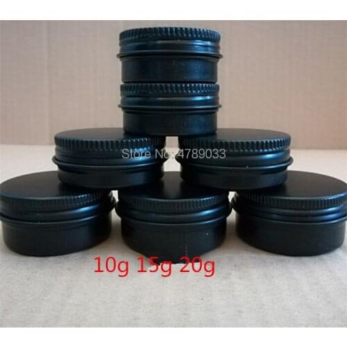 30/50pcs 10g/15g/20g Matted Black Empty Aluminum Cream Jar Tin Cosmetic Nail Gel Lip Balm Containers Empty Cosmetic Containers