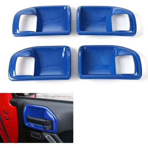 4pc ABS Interior Handle Bowls Cover Trim Frame Molding Protection Stickers Case For Wrangler Rubicon 2011-16 4 Doors Car-Styling