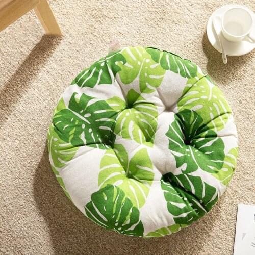 40X40CM Round Chair Cushion Printed Flowers Plants Chair Pad Comfortable Seat Mat Home Decor