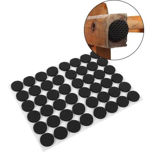 48Pcs/Bag Practical Non-slip Self Adhesive Furniture Rubber Feet Pads Protect Sofa Table Chair Floor Mat Round Sticky Pad