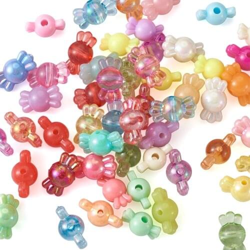 600pcs/set Acrylic Candy Beads Mixed Color Spacer Beads For Hairband Bracelets Necklace Earrings Jewelry Making Accessories