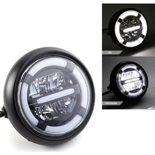 7 inch Motorcycle cafe racer headlight DRL Head Lamp High Low Beam LED For sportster bobber chopper motorcycle street glide