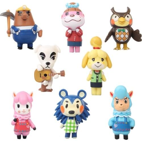 8pcs/lot New Animal Crossing Card Amiibo Games Series Action Figures Collection Model Toys 7cm Gift For Childrens