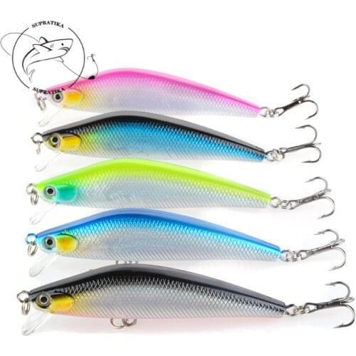 ABS Plastic Hard Bait10Colors 7.5g/7.5cm Artificial Minnow Bionic Bait Sea Fishing Lure 6# With Hook 3D Eyes Wobbler Swim bait