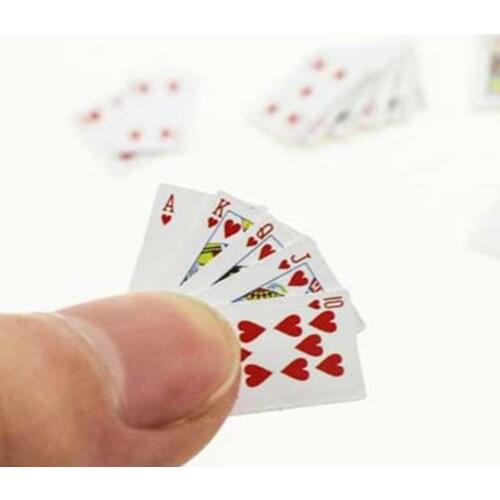 Dollhouse Accessories Poker Cards Miniature Scene 1:12 Mode Playing Game Kid Toy