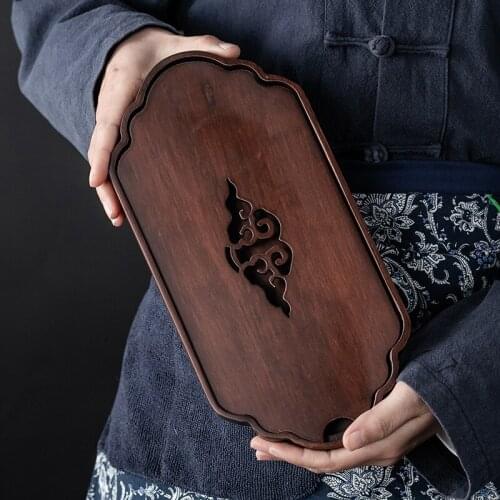 Water-zhong Zhu Bamboo Tea Tray Household Kung Fu Tea Set Small Tea Table Saucer Simple Bamboo Tray Wood Tray Chinese Tea Tray