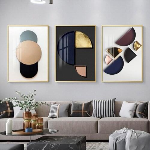 Frameless Modern Living Room Simple Porch Corridor Aisle Geometric Abstract Mural Sofa Background European Decorative Painting