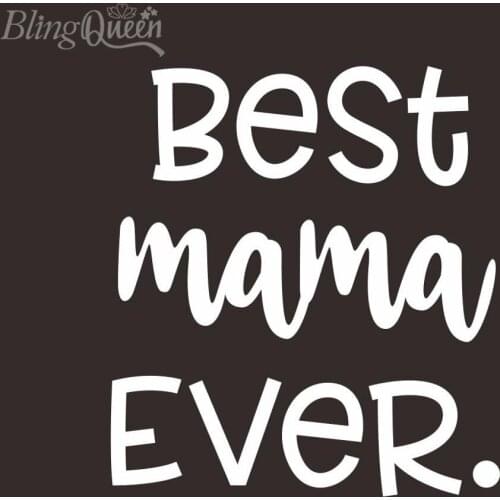 BlingQueen 12PCS/LOT Custom Iron On Transfers Flock HTV Heat Transfers Vinyl Best Mama Ever Design