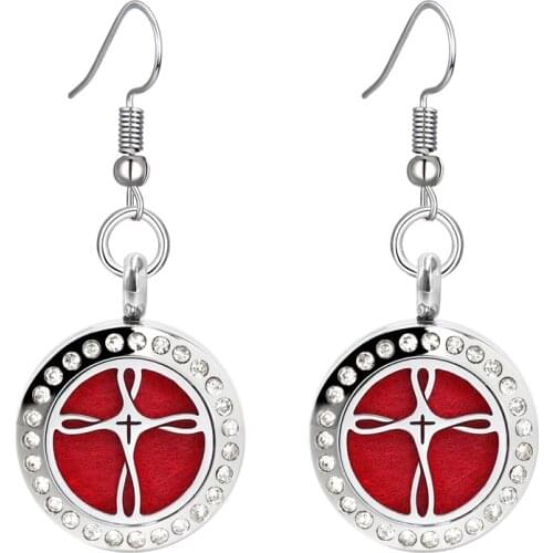 More Options 20MM Perfume Locket Earrings Aromatherapy Essential Oil Diffuser Locket Dangle Earrings Mothers Day Gift