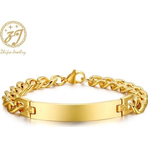 Bracelet Men /Woman Chain & Link Bracelets Fashion Gold Titanium steel Couples jewelry Bracelets & Bangles pulseira masculi