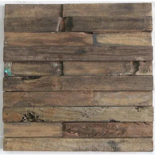 Natural old ship wood tiles natural rustic wood dining room wall mosaic tile for kitchen bar backsplash country style wall tiles