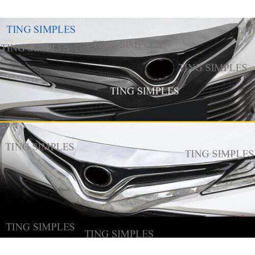 For Toyota Camry XV70 2018 2019 2020 2021car cover ABS chrome panel front engine Machine racing grill grille hood stick lid trim