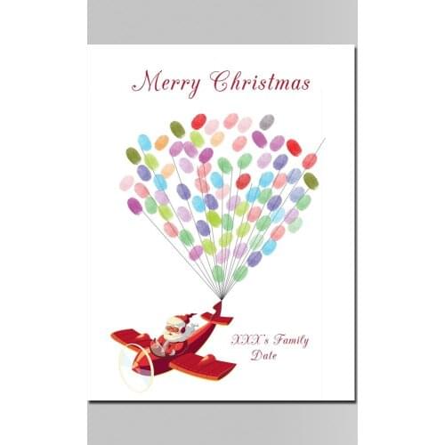 Festival Personalized Canvas Fingerprints painting for baby shower Christmas Communion fingerprint Christmas guest book Souvenir