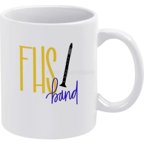 FHS Band-clarinet White Mug White Ceramic Tea Cup Birthday Gift Milk Cups and Mugs Fhs Band Clarinet Band
