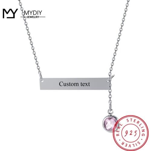 Personalized Necklace 925 Sterling Sliver Custom Jewelry Pendant Engrave Names Engagement Gift for Women MYDIY 2021 TREND