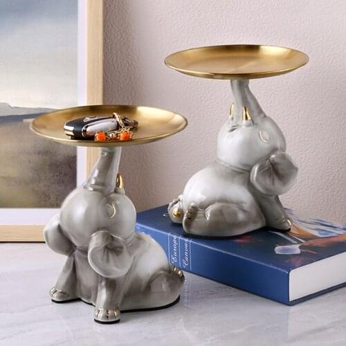 Creative little elephant light luxury decoration desktop storage porch entrance key living room home decoration opening gift