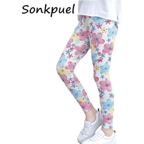Baby Girls Leggings Kids Casual Floral Pencil Pants Skinny Pants Children Trousers Girl Capris Cute Toddler Leggings 2-10 Years