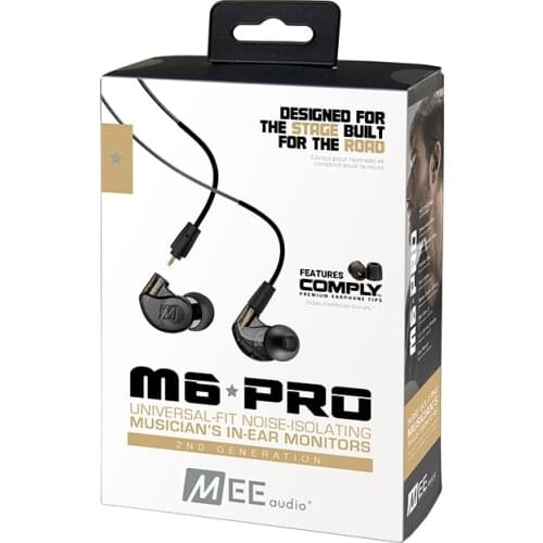 Original MEE M6 PRO 2nd Noise Canceling 3.5mm HiFi In-Ear Monitors Earphones with Detachable Cables Wired earbuds Free Shipping