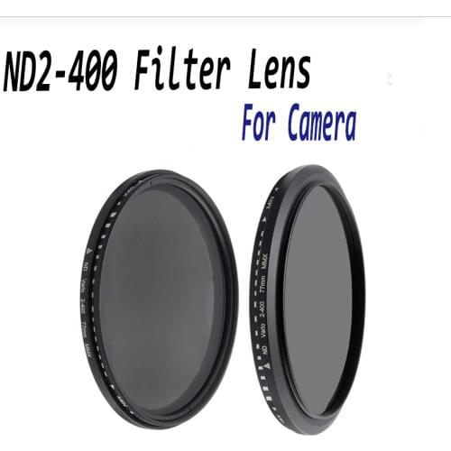 ND2-400 Neutral Density Fader Variable ND Filter Adjustable 30/37/40.5/43/46/49/52/55/58/62/67/72/77/82/86MM Optical Glass Lens
