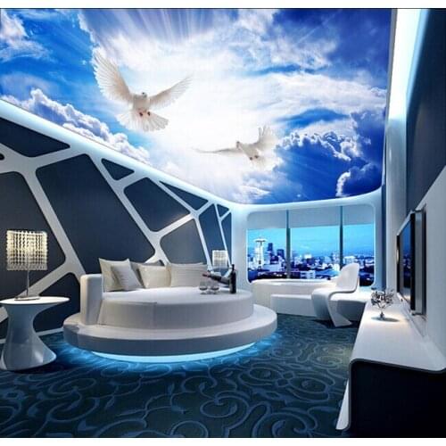 Custom papel DE parede 3 d,sun sky for the living room bedroom ceiling wall waterproof wallpaper