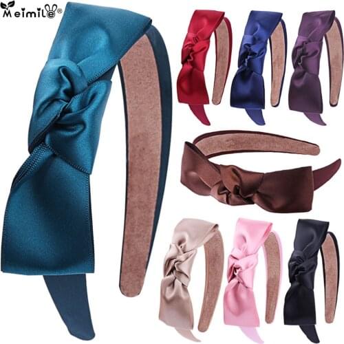 3cm Elegant bow cloth fabric headbands women hair hoop wide headband sweet girls hair band headwear hair accessories