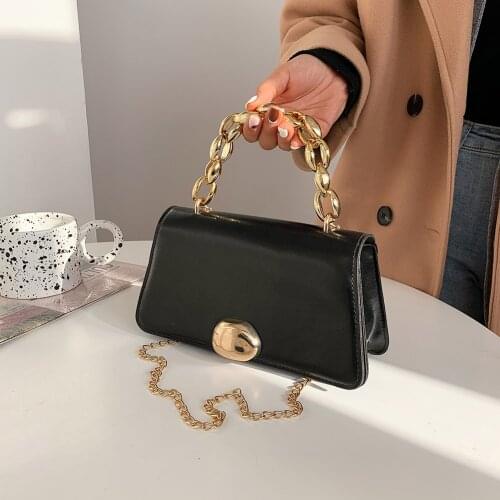 Autumn Party Clutch Solid Color Messenger Bag Fashion Women Clasp PU Leather Shoulder Tote Street Travel Top-handle Purse