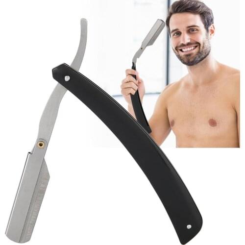 Carbon Steel-Barber Hairdressing Razor Eyebrow Knife Holder Folding Shaving Tool Knife Holder Hair Razor Straight Razor Holder