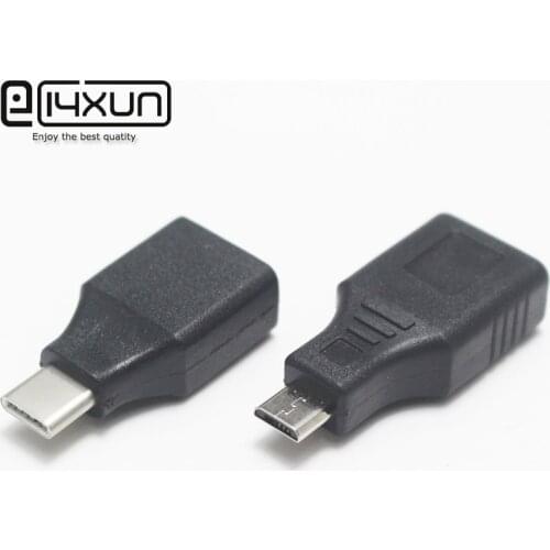 1Pcs Black USB 2.0/3.0 A Female To Micro / Type C Male Plug Connector USB Adapter Converter Connector for Android Mobile Phone