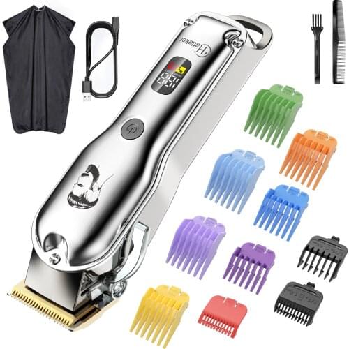 HATTEKER Professional Hair Clippers Cordless Barber Hair Cutting Grooming Kit with Hairdressing cloak Hair trimmer Waterproof