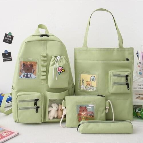 Cute girl simple schoolbag female Harajuku large-capacity middle school student junior high school student backpack