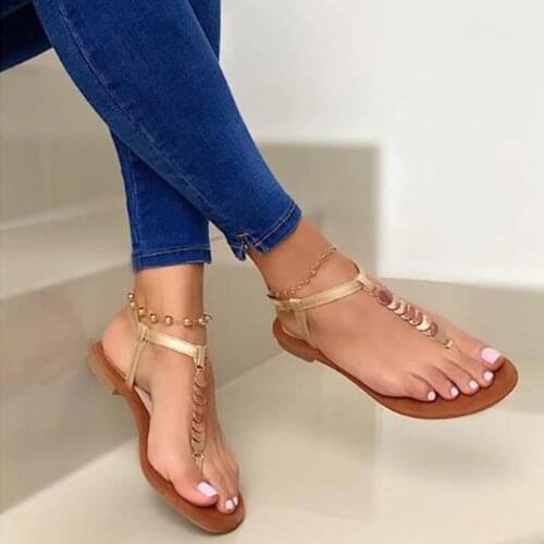 Women Roma Sandals slippers Summer Fashion Solid Buckle Flip Flops Sandals Women Shoes Beach Casual Ladies Plus Size Sandals