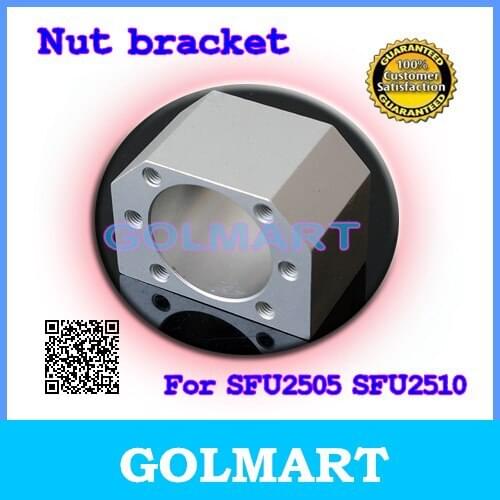 SFU2505 SFU2510 Ballscrew Nut Housing Aluminium Material Mounting Bracket For Ball Screw RM2505 RM2510 25mm CNC parts