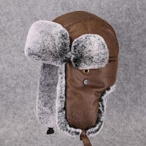 Bomber Hats Warm Winter Men Women Thicken Fur Earflap Ushanka Brown Russian Trapper Hat