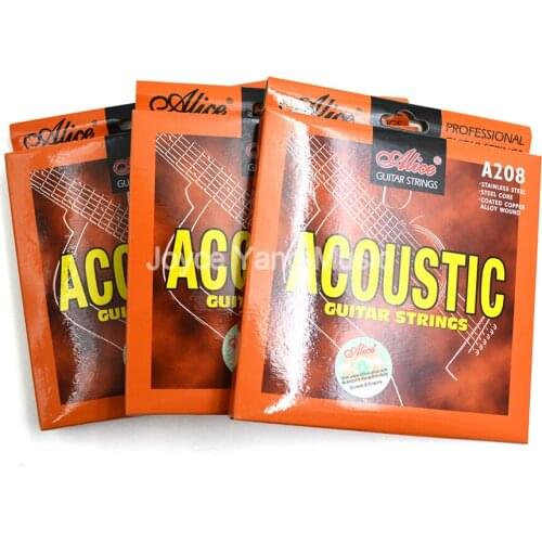 3 Sets of Alice A208 Acoustic Guitar Strings Phosphor Bronze Color Alloy Wound Strings 1st-6th Free Shipping