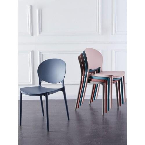 Chairs dining room Nordic style contracted plastic Recreational chair Back of a chair Creative design Pure color Vanity chair