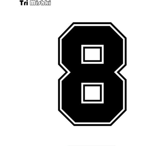 Tri Mishki HZX1182-8# racing number 8 helmet decals car sticker funny Vinyl Decals Motorcycle Accessories Stickers