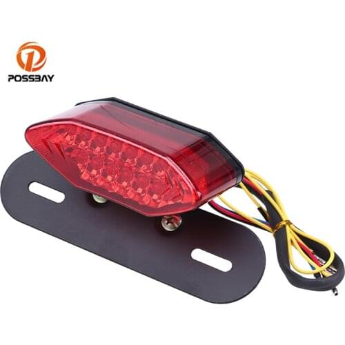 Universal Motorcycle Rear Tail Brake Light License Plate Lamp With Holder motorbike Red Indicator Lamps For Harley Cafe Racer