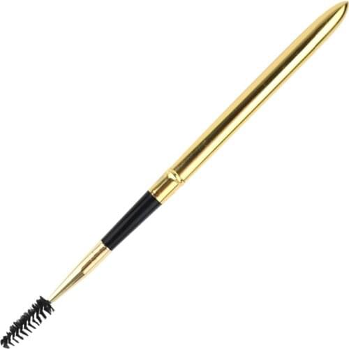 Retractable Gold Eyelash Makeup Brush Portable Mascara Spiral Wand Applicator Spooler Portable Eyelashes Extension Cosmetic Tool