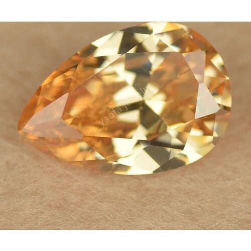 Wholesale2*3~13*18mm Light Champagne Pear Drop Shape Loose Zircon Stones Cubic Zirconia Synthetic Gems For Jewelry DIY