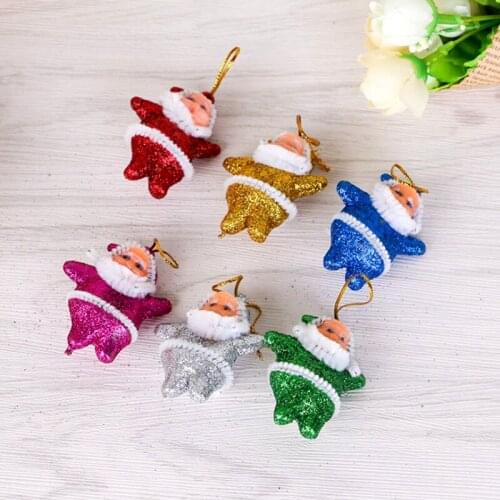 Gold powder little Santa DIY Christmas Decoration Pendant Creative Christmas Tree Ornaments Christmas Decoration for Home 2020