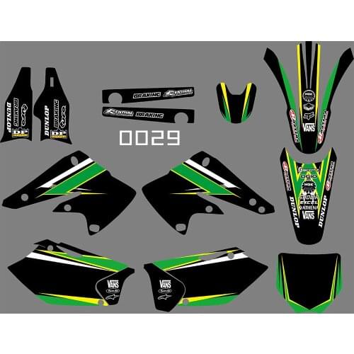 0229 motorcycle Team Graphic & Backgrounds Decal Stiker Kits for Kawasaki KXF250 2004 2005