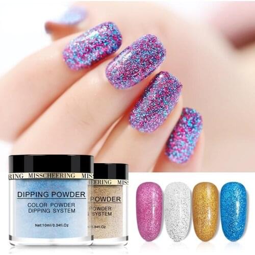 10g Dipping Powder White Clear Acrylic Powder Glitter Dust Chrome Nail Dip Powder Pigment For Nails Art Designs New