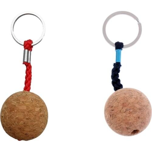 2Pcs Lightweight 3.5cm Floating Cork Keyring, Floatable Water Buoyant Key Ring, Marine Sailing Kayaking Boat Float Key Chain