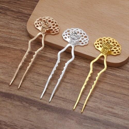 20 Pieces 24*74mm Metal Hair Forks Hair Sticks Headwear Making DIY Hair Accessories For Women